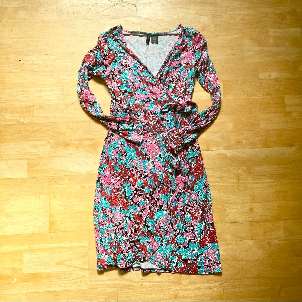 Paraphrase Floral Faux Wrap Dress Women’s XS